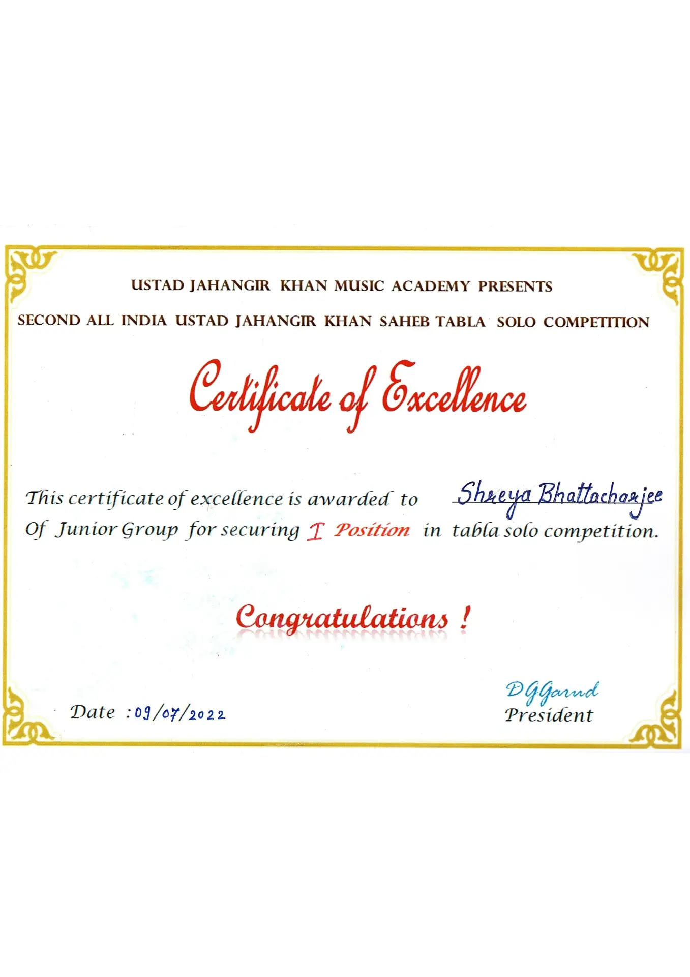 CERTIFICATE NEW-1(7)