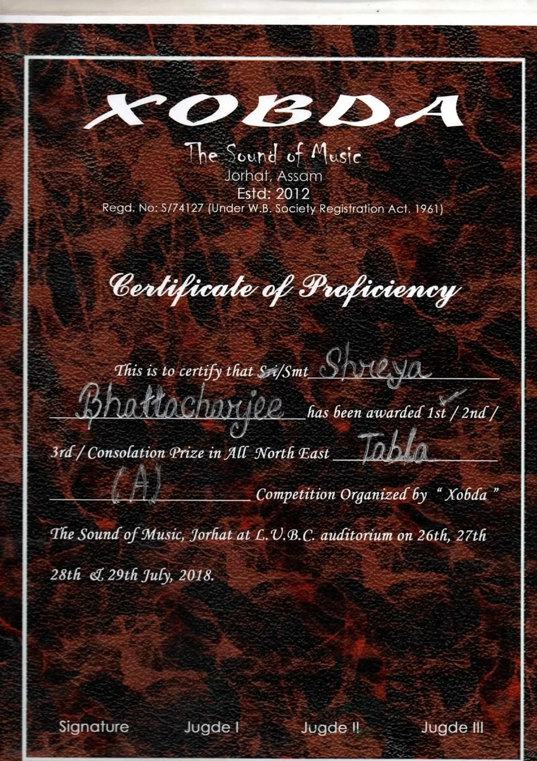 CERTIFICATE NEW-23